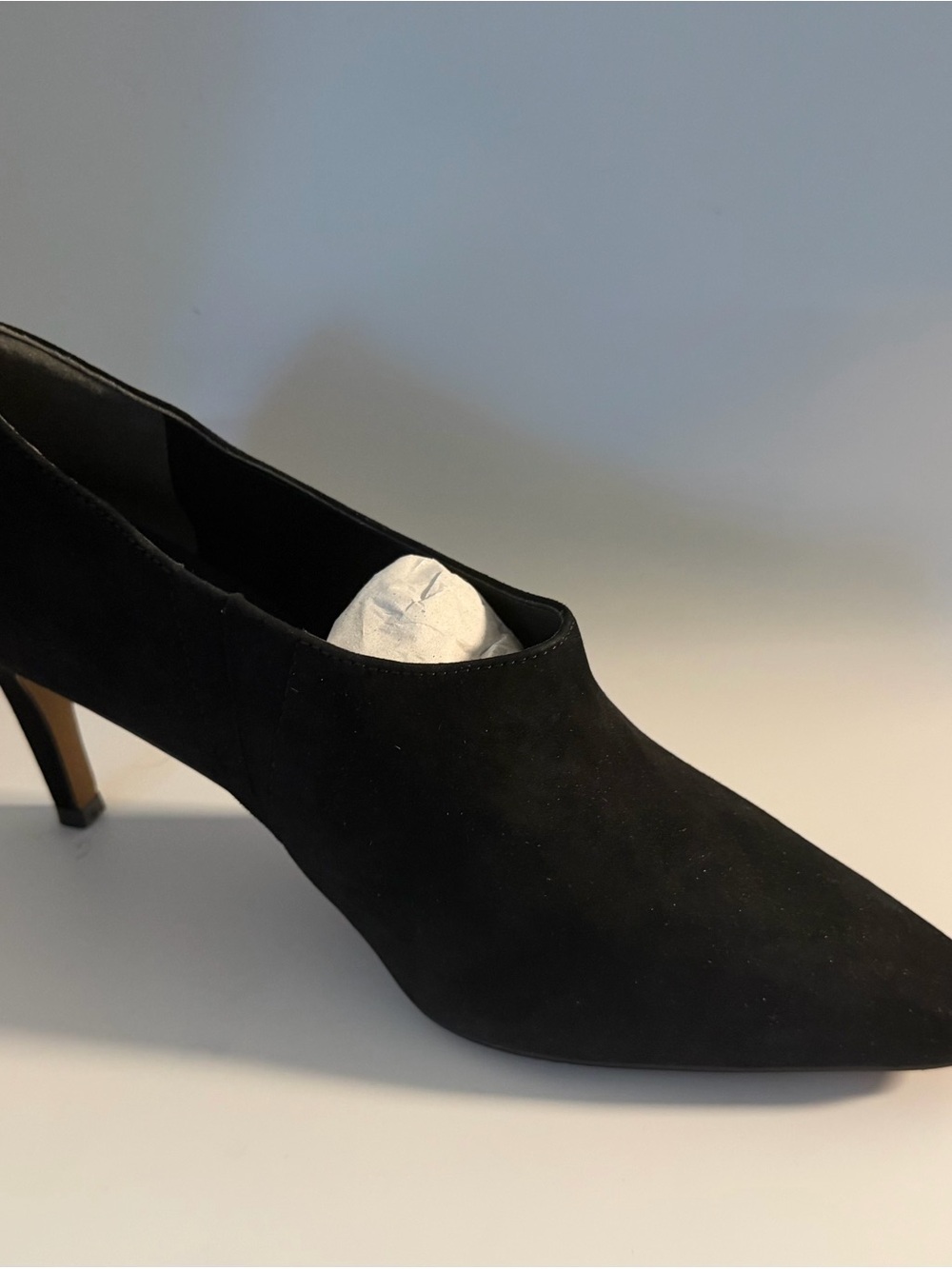 Paolo Black Suede Pointed-Toe Mid-Heels